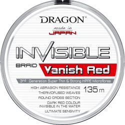 PLECIONKA DRAGON INVISIBLE VANISH RED 135 M 0,10MM